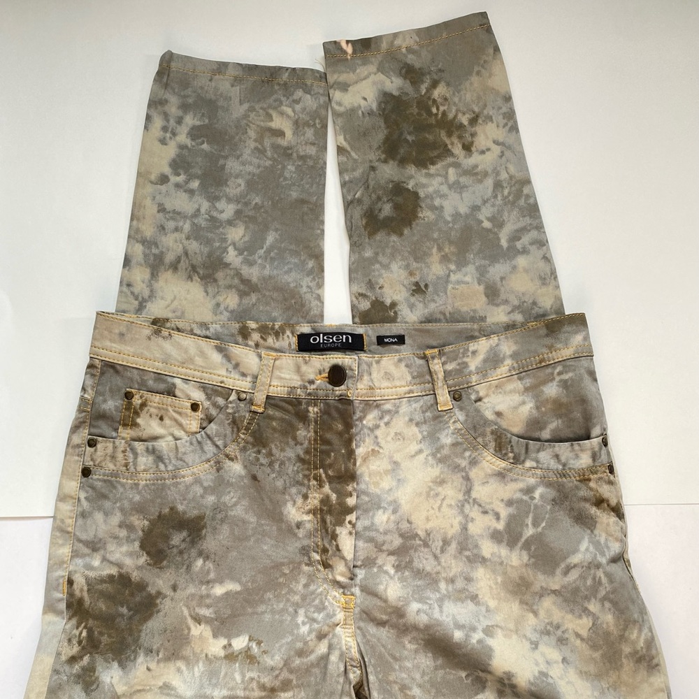 OLSEN EUROPE Women Size 12 (Med/ Large) Mona Slim Power Stretch Camouflage Jeans